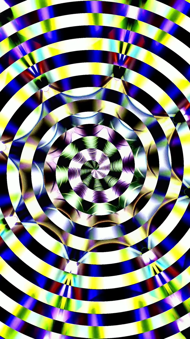 Hypnotic B&W Concentric Circles 60fps Vertical Screensaver VJ